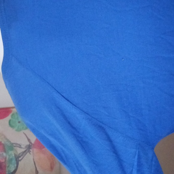 Theory sweater Adrianna vneck long sleeve feather weight cashmere wool blue  L - Picture 5 of 11